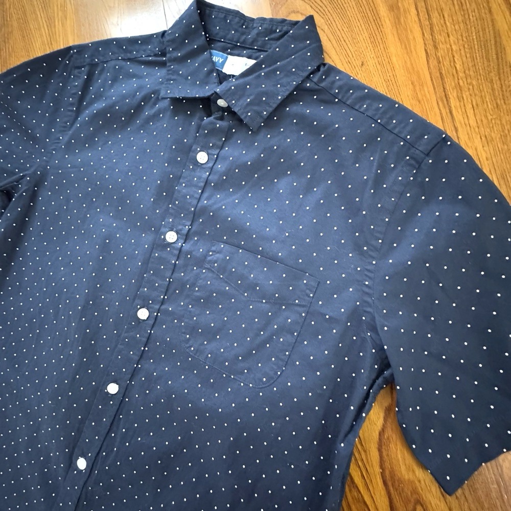 NWT Old Navy Blue Men's Everyday S/S Button Up Built-In‎ Flex Regular Fit Size S